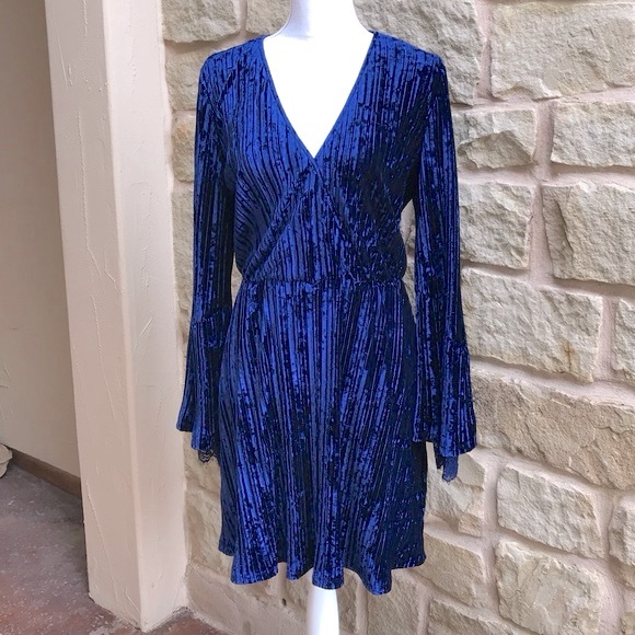 Blue Velvet Dress - Picture 1 of 4